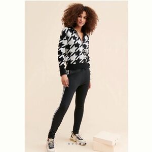 Free People Houndstooth Quarter Zip